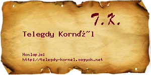 Telegdy Kornél névjegykártya